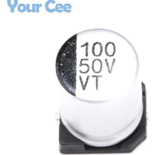 50 pcs 50V 100UF SMD Aluminum Electrolytic Capacitors 8*10.2MM