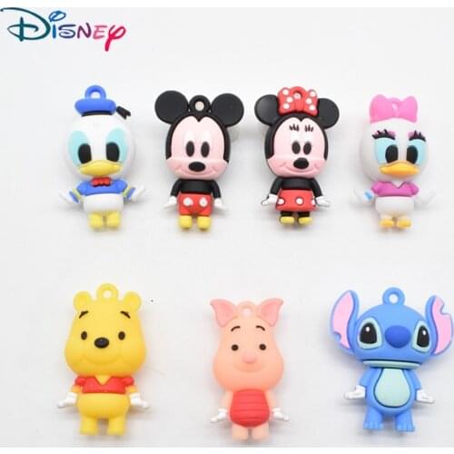 Disney Anime Figures Model Keychain Cute Mickey Mouse Puppets Silicone Pendant Children Toys Women Donald Duck Key Chains