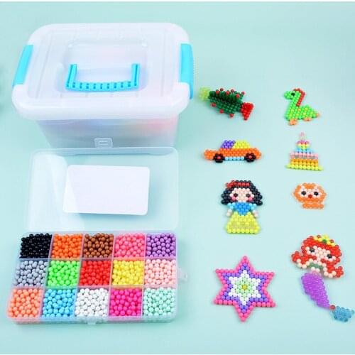 9000pcs DIY Fuse Beads Magic Water Creative Beads Set Pen Tweezer Pegboard Kit Accessories Girls Gift Kids Toys for Children