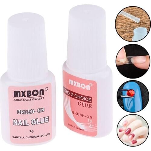 7g Fast Drying Nail Glue For False Nails Glitter Acrylic Decoration With Brush False Nail Tips Design Faux Ongle Nail Care Tools