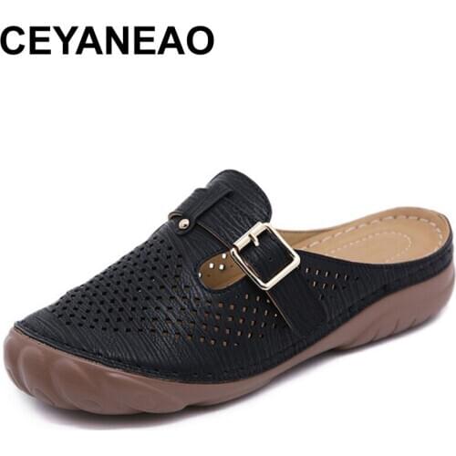 CEYANEAOsummer new ladies light metal non-slip sandals and slippers buckle thickdecorative corners wraparound bottom toe slipper