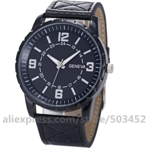 100pcs/lot Stud With Rome Scale PU Belt Watches Men Sport Red Pointer Reloj Hombre Factory Price Cool Fashion Geneva Watches