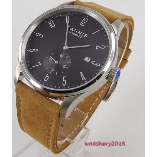Parnis Mechanical Watches Minimalist Watch for Men Wristwatch Luxury Waterproof Automatic hombre Relogio Masculino 2019 Calendar