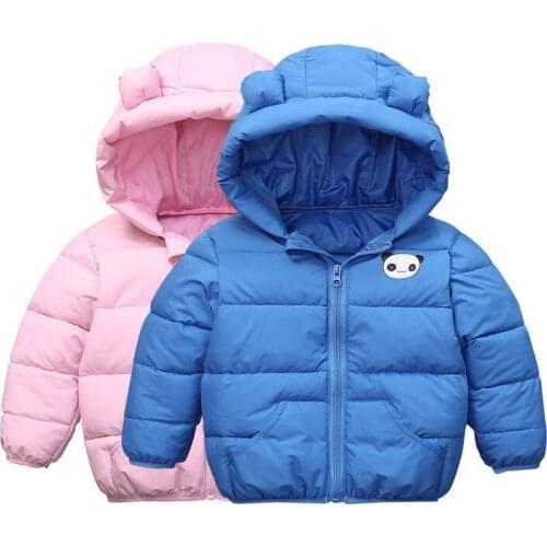 2021 Winter Children Coats Lovely Cartoon Zipper Girl Coat Warm Jacket for Boy New Casual Childrens Clothing From 2-7 Year Old