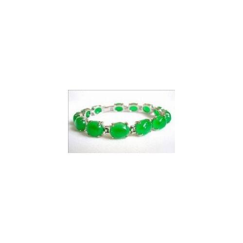 Gem stone Green gem Beads White Link Clasp Bracelet Pulseras Bracelets Bangles Women Wedding word for women