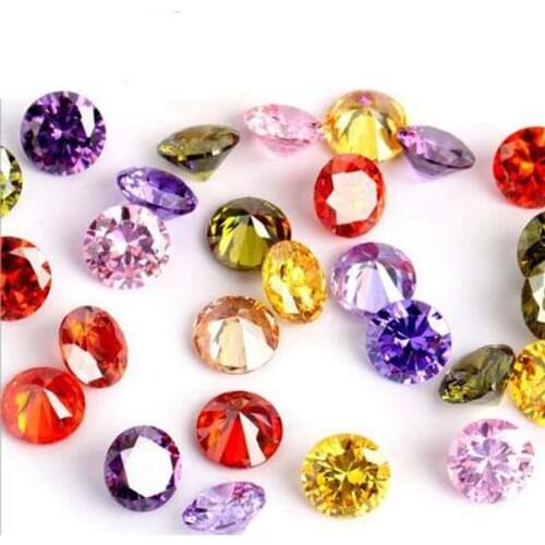 50pcs/lot Cubic Zirconia Stones 4mm 6mm 8mm 10mm 12mm AAA Grade CZ Round Zircon Pedra De Zirconia Beads For Jewelry Making DIY