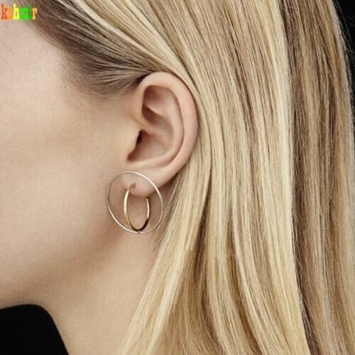 Kshmir 2020 Earrings Geometric Round Earrings Female Triangle Earrings Gold Vintage Earrings Exquisite Copper Fashion Ladies