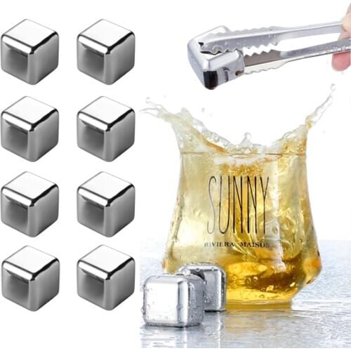 Stainless Steel Ice Cube Whiskey Wine Chilling Stone For Vodka Champagne Wort Reusable Cooler For Bar Tools Set