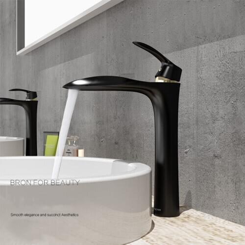 Black plated brass bathroom sink faucet tall mixer tap,top quality luxury cold and hot water copper basin faucet