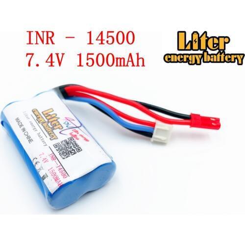 7.4v 14500 1500MAH Li-ion lithium rechargeable battery pack for water soft gun and RC car boat aircraft helicopter plane toys