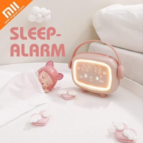Xiaomi Cute Alarm Clock Electronic Digital Countdown Creative Night Light USB Charge Clock Kids LED Smart Bedside Sleep Home