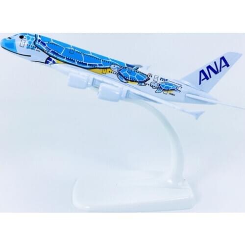 14.5CM Airplanes Japan ANA Airlines Airbus A380 Blue HONU Lani Plane Model Metal Diecast Aircraft collectible display
