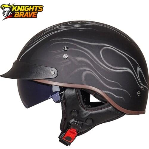 Retro Motorcycle Helmet Vintage Moto Helmet Open Face Scooter Biker Motorbike Racing riding Helmet DOT Approved M-2XL