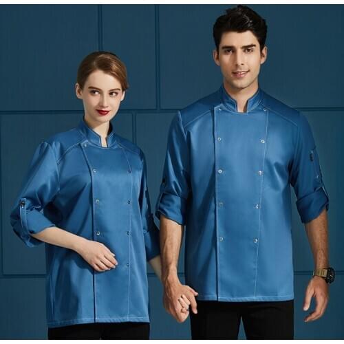 Men Women Kitchen Cooking Catering Restaurant Chef Jacket Bakery Hotel Sushi Food Service Cook Coat Canteen Work Uniform Shirt