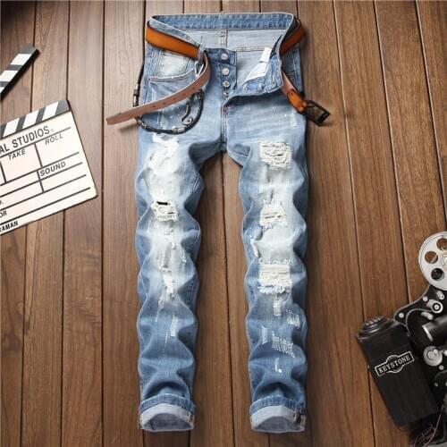 Young Men Stretchy 2020 New Fashion Skinny Jeans Men Causal Pants Jeans Homme