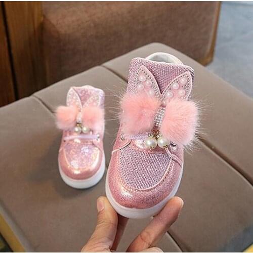 2021 new style 21-30 size infant baby Led luminous shoes girls luminous casual shoes childrens sports shoes