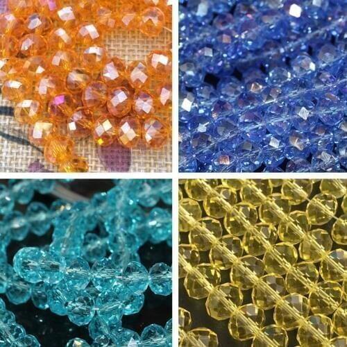 Wholesale price 5strand/500pcs multicolor 4*6mm glass crystal faceted rondelle abacus loose spacers accessories diy jewelry B671