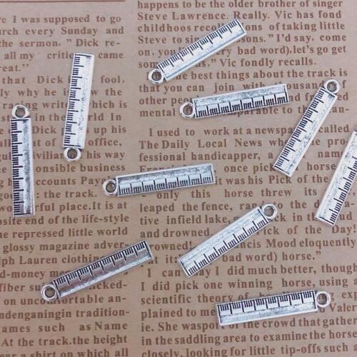 Wholesale 36pcs Charms straightedge 25x5mm Tibetan Silver Plated Pendants Antique Jewelry Making DIY Handmade Craft