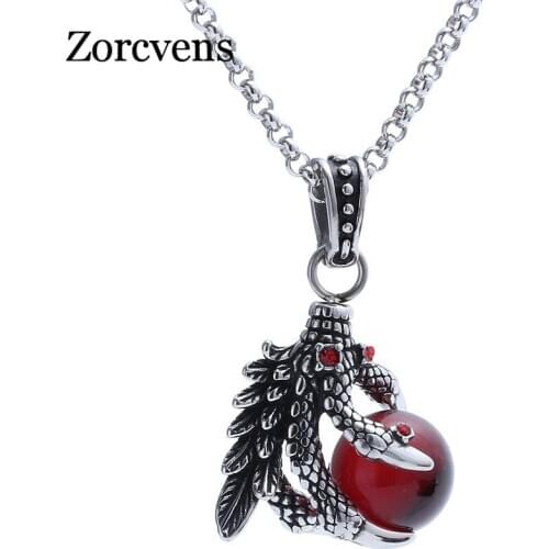Modyle Personality Stainless steel pendant necklace Retro talons Alondra black opal pendant Jewelry
