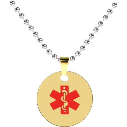 Free Engraving Medical Alert ID Mesh Necklace for Men Women Diabetes Stainless Steel Personalized Necklace Customized Products
