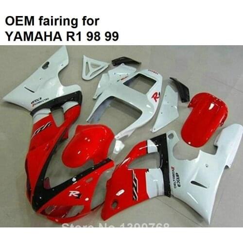 Fit for Yamaha fairings YZF R1 1998 1999 red white motorcycle fairings set YZFR1 98 99 CN29