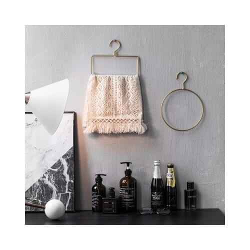 Nordic style Geometric Design Gold Iron Art Wall Hook Storage Rack Home Organizer Decor Tool For Clothes Tie Towel Livingroom