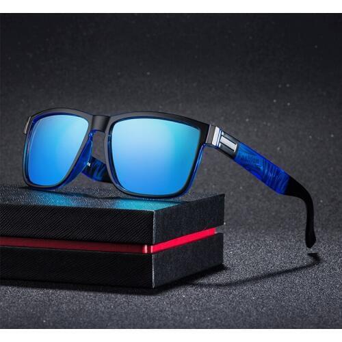Square Polarized Sunglasses Men Vintage Driving Sport 100% UV Protection Fashion Sun Glasses Color Mirror for Men Women
