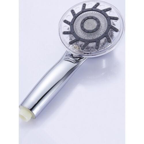 LED Shower Head 3-color Handheld Silver Electroplating LED Light 3 Spraying Mode Shower Head