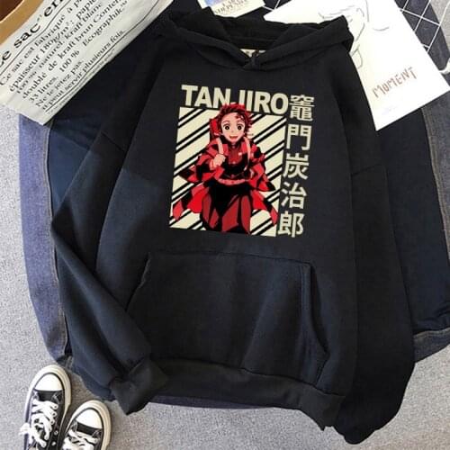 Unisex Anime Hoodies Demon Slayer Kimetsu No Yaiba Tanjiro Kamado Nezuko Hoodie Sweatshirt Men Kpop Street Style Sweatshirt