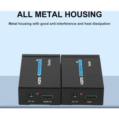 HDMI To RJ45 Extender 60M Single Network Cable HD 1080P Signal Amplification Extender Ethernet Port HDMI Network Extender