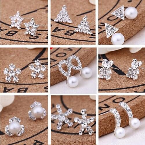 2021 Women Elegant Small cute Sweet Earrings Trendy Zircon Stud Earrings For Women Fashion Delicate Micro Jewelry Party Fashion