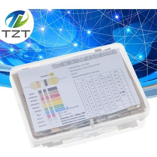 1/8W 5% 640pcs 64 Values 1R - 10MR 0.125W Carbon Film Resistor Assorted Kit Set