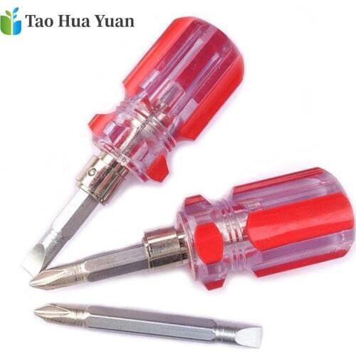 1pcs Dual Purpose Slotted/Phillips Screwdriver Expansion Screwdriver Cross Word Ratchet Screwdriver Manual Hardware Hand Tools A