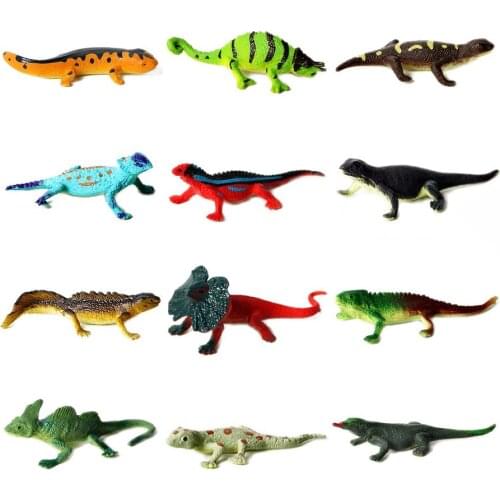 12PCS Colorful Fake Artificial Model Lizard Action Figure for Reptile Party Supplies Toy,Mini Simulation Lizard Model toy Set