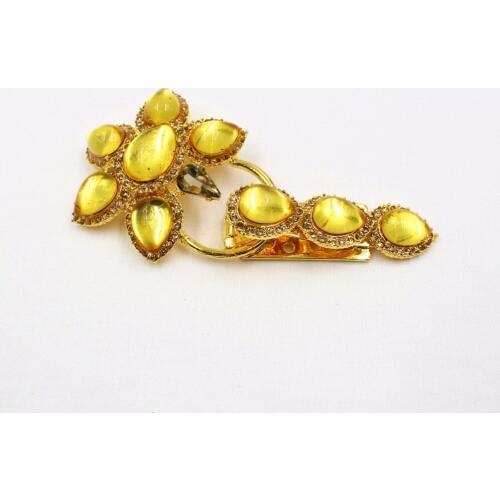 1651839,1pcs/Lot Rhinestone inlaid metal buttons flower Clothing accessories Jewelry Accessories Mink coat clasp diy