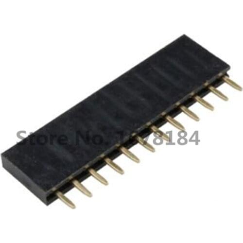 200pcs/lot 1x12 Single Row 12 Pins PCB Socket Female Header 2.54MM 1*12P