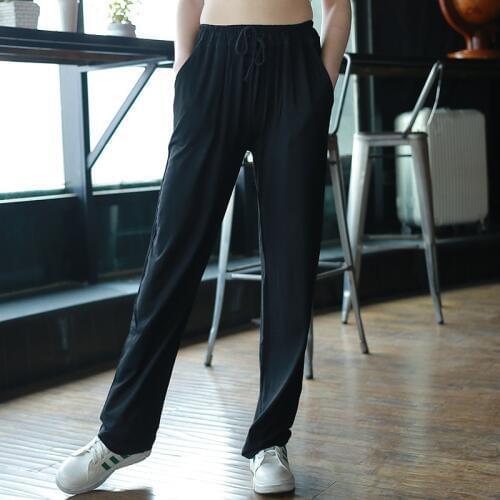 2019 summer modal casual pants women loose outer wear nine pants trousers home wear pajama pants high waist wide leg culottes