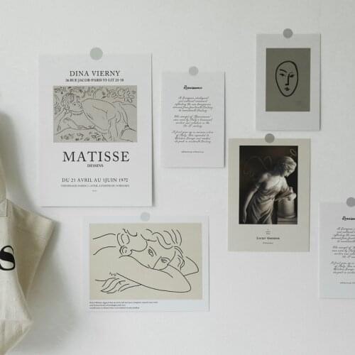 5sheets Nordic Simple Art Picture Postcard Photography Prop DIY White Background With Room Wall Decoration Picture Gift Card