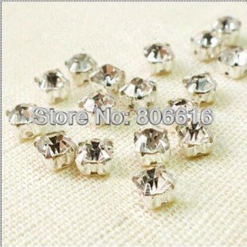 6MM 288Pcs Glass Crystal Rhinestones & Collet Jewelry Accessories And Findings