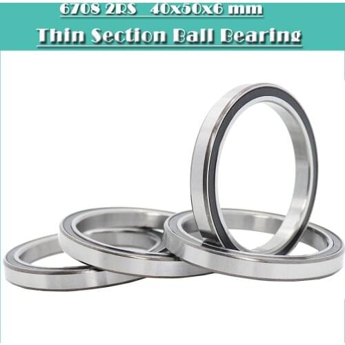 6708 2RS Bearing 40*50*6 mm ( 4 PCS ) ABEC-1 Slim Thin Section 61708RS 6708 RS Ball Bearings 6708RS