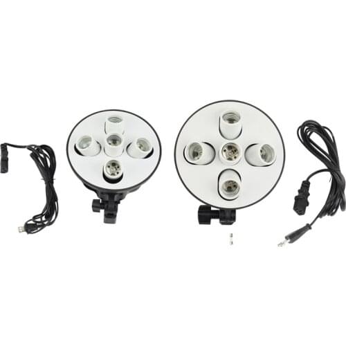 5 Socket E27 Light Lamp Bulb Head Bracket Umbrella Holder Adapter for Photo Studio Softbox, 5 Lamp Bulb Base