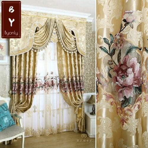 Atmospheric Chinese Water-soluble Embroidered Curtains for High-end Bedroom Living Room Study Blackout Curtain Customization