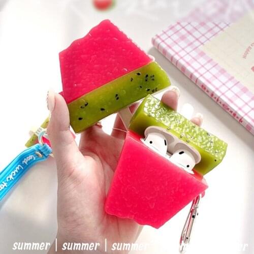 Creative Summer Watermelon Popsicle Earphone Case For Apple AirPods1/2 Pro3 Earbuds Soft Silicone Cover Bluetooth Headset Box
