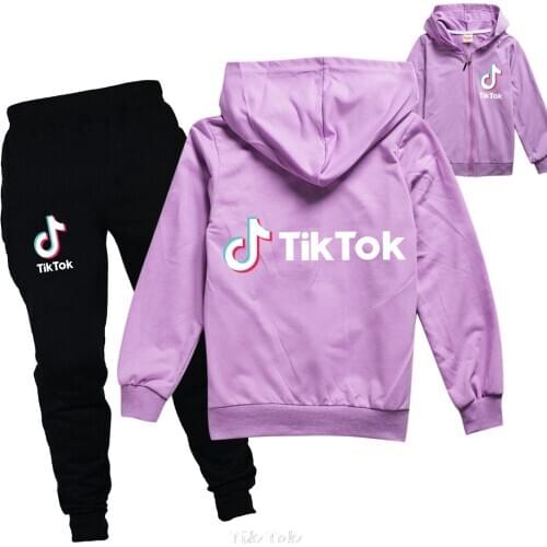 Spring Autumn Kids Tik Tok Clothes Sets Children Thin Jacket+Pant 2Pcs Boys Girls Tik Tok Anime Game Casual Tracksuit