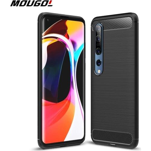 For Xiaomi 10pro Case Flex Carbon Fiber Cover Full Protection luxury Phone Case For 10 Cover Shockproof Bumper