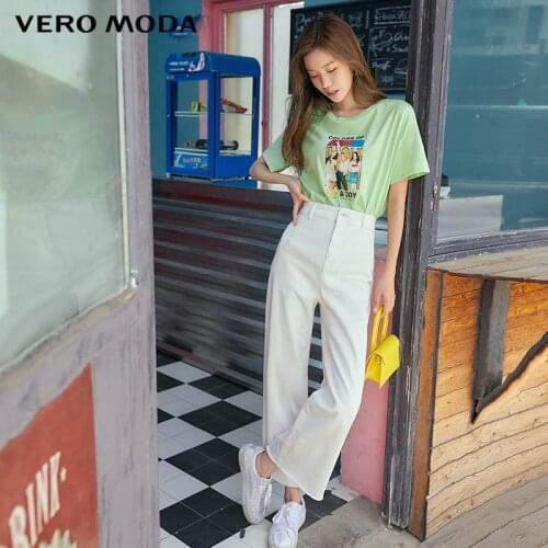 Vero Moda Lycra Cropped Wide-legged Jeans Pants|320149550