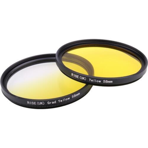 Camera Filter 58mm Full Yellow Gradual Yellow Lens Filter for Nikon D3100 D3200 D5100 SLR Camera Lens