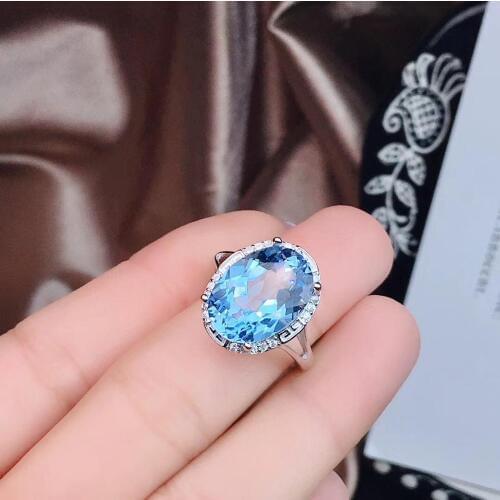 Natural Topaz Ring, 925 Silver, popular style, authentic color, clean,8ct stone