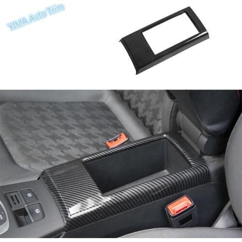 Lapetus Auto Styling Middle Armrests Storage Box Frame Cover Trim 1 Piece Carbon Fiber Style ABS Fit For Audi A3 V8 2014 - 2019