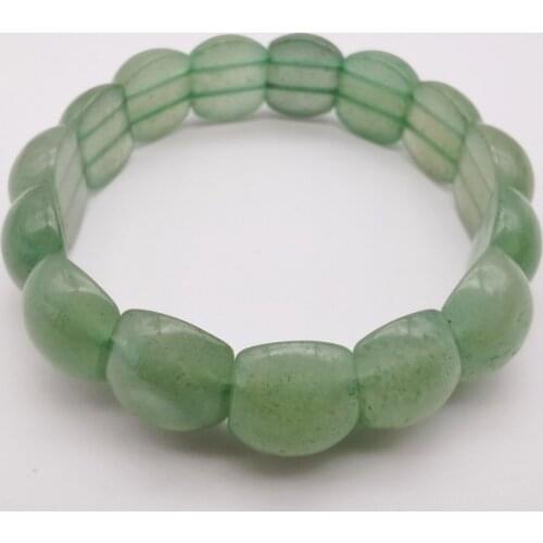 Natural Green Aventurine Stone Beads Stretch Bracelet 8 Inch Jewelry G004